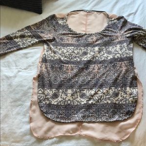 3/4 sleeve high-low top
